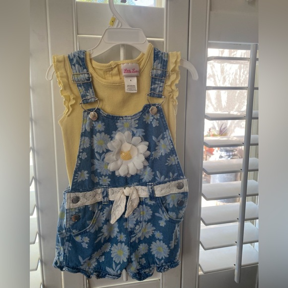 Girls bluejean overall short set. NWOT size 4 - Picture 2 of 6